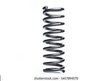 Black Coil Spring Isolated Over White Background