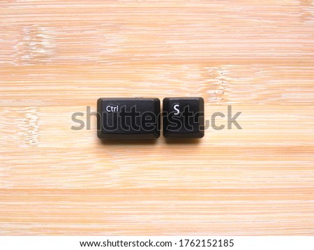 Black color Ctrl S keys of computer keyboard