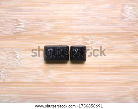 Black color Ctrl V keys of computer keyboard