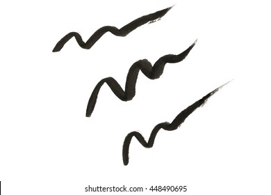 Black Color Eye Liner Strokes On Background