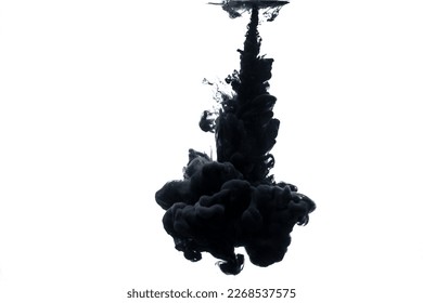black color flow in water isolated 
