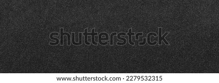 Black color sports clothing fabric football shirt jersey texture and textile background, wide banner.