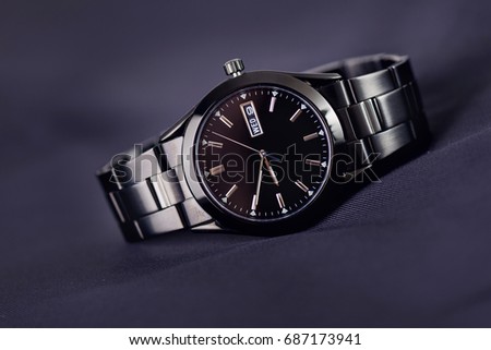 Black color wrist watch for man