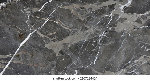 Black colored marble texture background, Glossy marble with white curly veins, It can be used for interior exterior home decoration and ceramic tile surface.