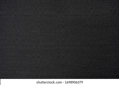 Black Colored Seamless Linen Texture Background.