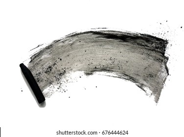 Black compressed charcoal sticks for drawing on white background