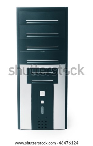 Black computer case over white