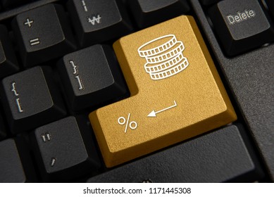 Black computer keyboard close-up. Bank, finance concept. - Shutterstock ID 1171445308