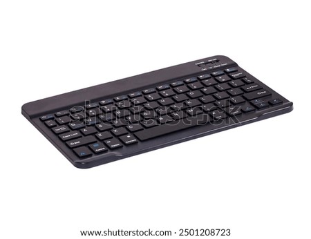 Black computer keyboard isolated on white background
