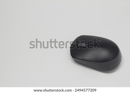 Black computer and laptop wireless mouse isolated on white background