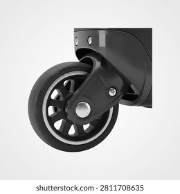 Black computer mouse with cord on white background