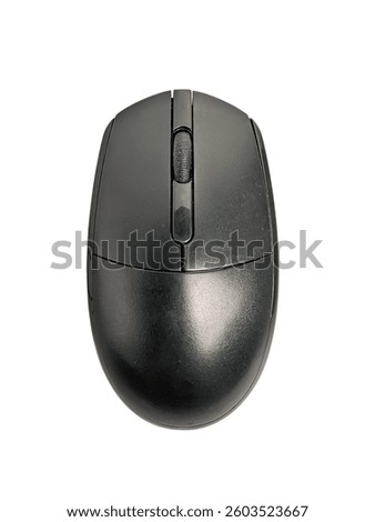 black computer mouse isolated on white background