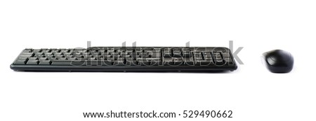 Black computer querty keyboard isolated over white background