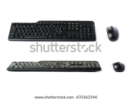Black computer querty keyboard isolated over white background