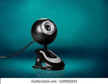 Black computer webcam