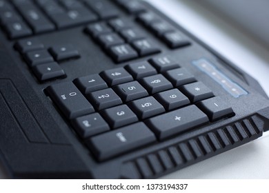 black computer wired keyboard close up
