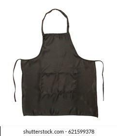 Black Cooking Apron Isolated On White Background.