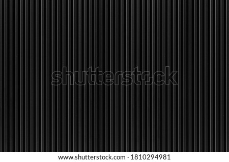 Black Corrugated metal background and texture surface or galvanize steel , Black metal sheet wall or fence seamless background