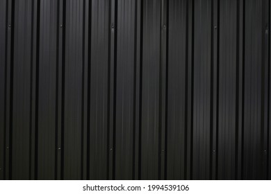 Black Corrugated Metal Sheet Wall Background