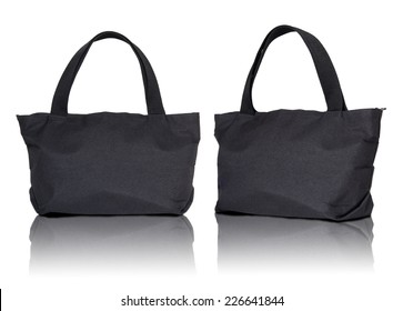 Black Cotton Bag On White Background