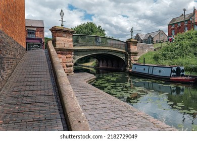 Black Country Living Museum,UK,June 2022, Narrowboat Barges Moored On The Dudley Canal