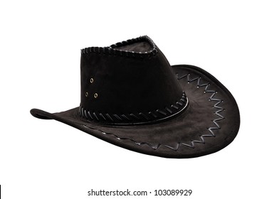 Black Cowboy Hat With White Background