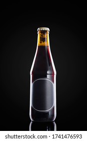 Black Craft Beer, Generic Bottle With Black Background