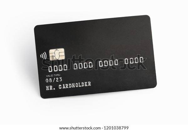 Black Credit Card On White Background Stock Photo (Edit Now) 1201038799