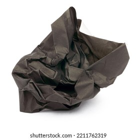 black crumpled paper close-up on isolated white background - Powered by Shutterstock