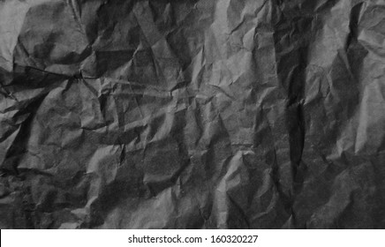 Black Crumpled Paper Texture