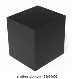 A Black Cube Isolated Over A White Background