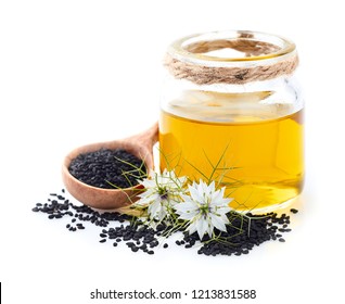 Black Cumin Oil With Flowers