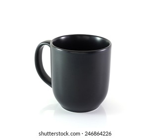 Black Cup On A White Background