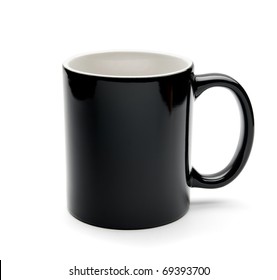 black cup on a white background