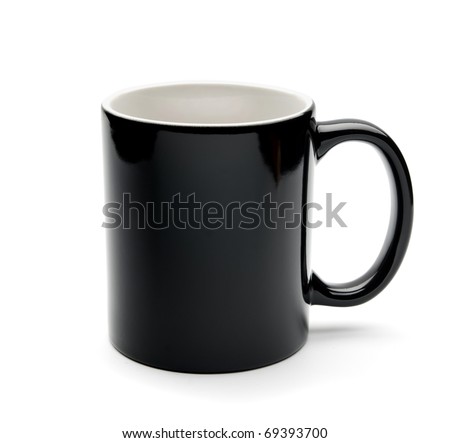 black cup on a white background