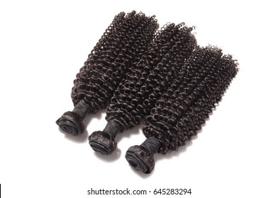 Black Curly Human Hair Extensions Bundles