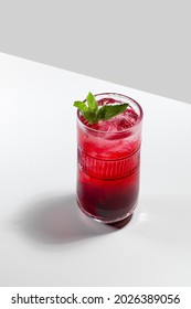 Black Currant Summer Fizz Mocktail. Berries Non Alcohol Drink