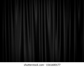 Black curtain background decoration wallpaper. - Shutterstock ID 1561600177