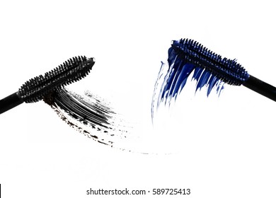 Black And Dark Blue Mascara Strokes