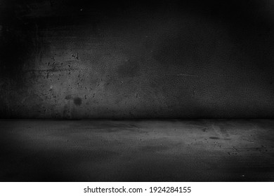 Black, dark and gray abstract cement wall and studio room , interior texture for display products. Room black floor is made of dark plaster for interior decoration or gym for exercise. - Shutterstock ID 1924284155
