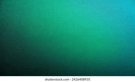 Black dark green mint sea teal jade emerald agua cyan turquoise blue abstract background. Color gradient ombre. Rough grunge grain noise. Light glow glitter shimmer. Metal foil effect. Design.Template