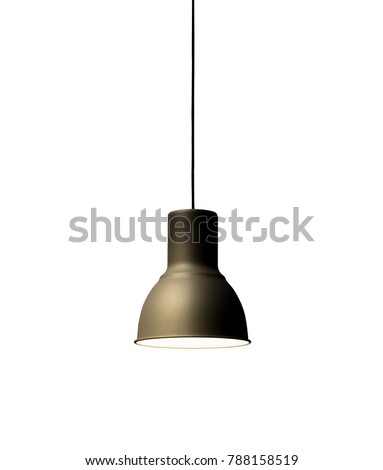 Black decorative lamp hanging from the ceiling.modern lamp isolated on white background