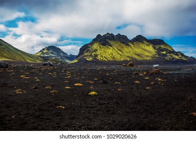 Black Desert On Laugavegur Trail Near Emstrur Hut