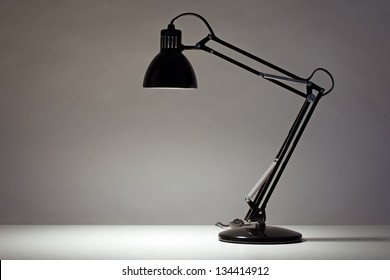 Black Desk Lamp Isolated On White