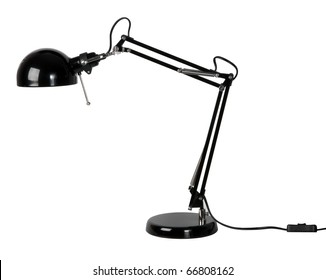 Black Desk Lamp Isolated On White