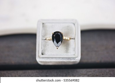 Black Diamond Engagement Ring