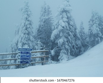 Black Diamond Ski Trail In Mont-Tremblant , Quebec, Canada.