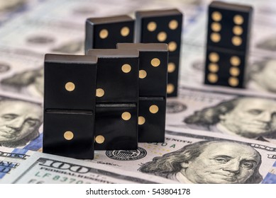 Black Dominoes Above Us Dollar