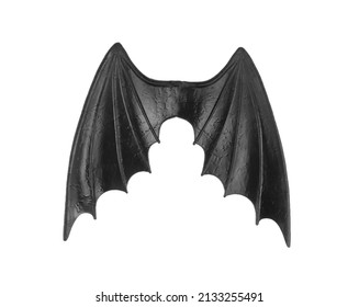 black dragon wings isolated on white background