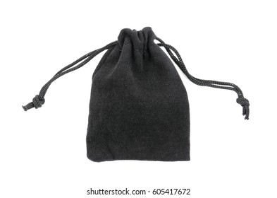 Black Drawstring Bag Packaging Isolated On Stock Photo 605417672 ...